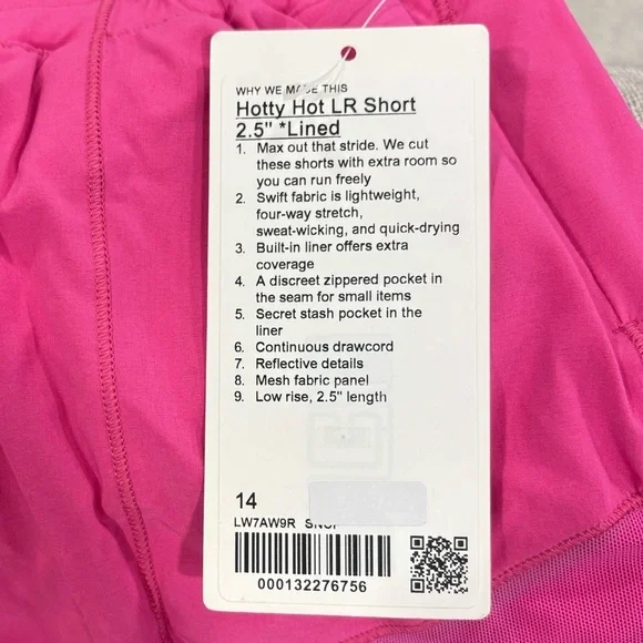 NWT Lululemon Hotty Hot Low Rise Shorts 2.5" In Sonic Pink Size 14 - Picture 4 of 6